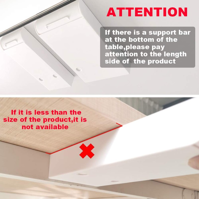 YOOUSOO 2 Pack Under Desk Storage Drawer Organizer, Hidden Slide