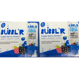 Bubblr Triple Berry Breezr Antioxidant Sparkling Water - 2 Pack- 12 Cans