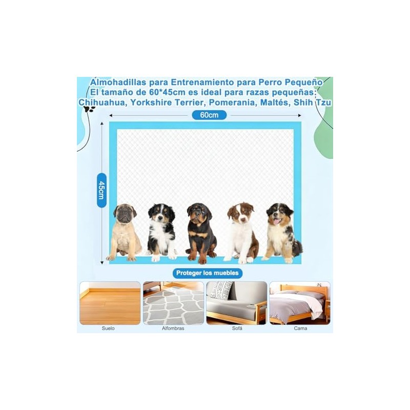 60*45cm Almohadillas Desechable para Entrenamiento para Perro 40 Piezas