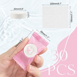 Quacc 30 PCS Disposable Compressed Towels, Portable Mini Coin Cotton Face Towe for Outdoor Travel, Home, Sports, Camping, Hiking