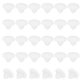 PATIKIL 4mm Diameter Silicone Round Snap, 40 Pcs in Type Locking Furniture Hole Plug Button Wide Edge Protective Cover Fit for 3.8-4.2mm Hole for Seal Bulkhead Cylinder, White