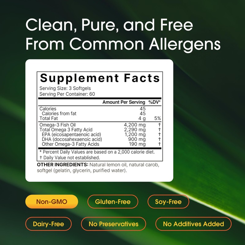 NatureBell Omega-3 Fish Oil - 180 Softgels - Support for