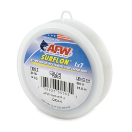 American Fishing Wire Surflon Nylon Coated 1x7 Stainless Steel Leader Wire, Camo Brown, 300-Feet/30-Pound