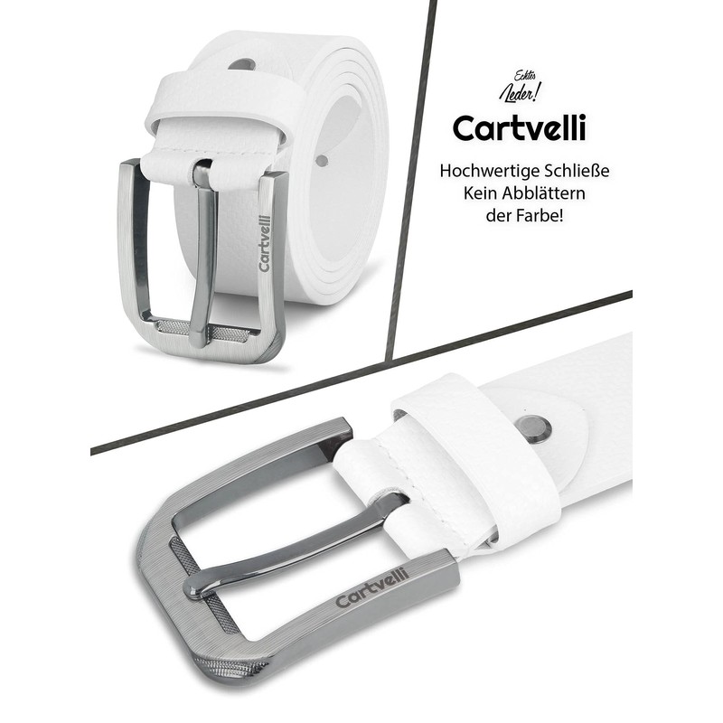 Cartvelli Premium Men's Carbon Leather Belt - Made in Germany