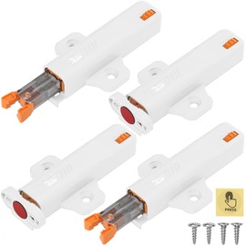 Jiayi Push to Open Door Opener, Extra Strong, Pack of 4, Cabinet Door Pressure Opener, Magnet, 40 N Spring Snap Lock Press Open for Large Cabinets, Kitchen