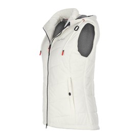 Dry Fashion Rügen Women's Quilted Vest with Removable Hood - Lightweight Vest with Tailored Cut, cream white