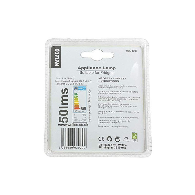 Wellco 10W SES (E14) Pygmy Fridge Lamp - Warm White,