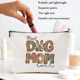 Dog Mom Gifts Makeup Bag, Animal Lover Cosmetic Bag Dog Lovers Gifts for Women, Accessories Birthday Christmas Makeup Pouch Travel Toiletry Zipper Bags, Organizer, Cosmetic Pouch
