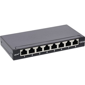InLine® Patch Panel Cat.6A 0.5HE 8-Way Table / Wall Mounting Black RAL9005