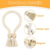 2-Pack Magnetic Curtain Tie Backs, 22.8" Braided Rope Holdbacks with