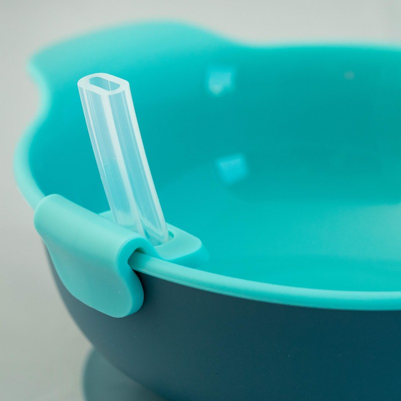 PAPU BABY Plato para Snack con popote desmontable y base