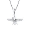 U7 Men's Faravahar Pendant Necklace, Stainless Steel Zoroastrian Amulet, Iranian