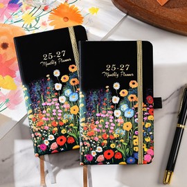 Pocket Calendar 2025-2027 - 3-Year Monthly Pocket Calendar from Jan.2025-Dec.2027, 6.4" x 3.8", 2025-2027 Pocket Calendar for Purse, Pocket Planner with Inner Pocket