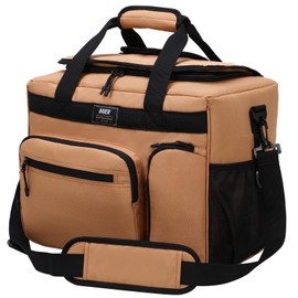 MIER 30L Extra Large Soft Cooler Bag with Bottle Opener for Camping Beach BBQ Grocery Golf Leakproof Picnic Lunch Bag, Collapsible, Top Flip Lid, 45Can (Khaki)