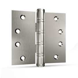 3 Pack goldenwarm Satin Nickel 4'' Door Hinges for Exterior Doors Ball Bearing Door Hinges 4in x 4in Door Hinges with Square Corner, Heavy-Duty, 304 Stainless Steel