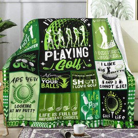 ZABAOBO Golf Blanket Gifts for Men Women,Golf Accessories Golf Stuff Golf Throw Blankets,Cool Golfing Gifts for Golfers Golf Lovers 50"X 40" INCH