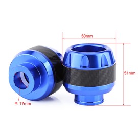 Qiilu Motorcycle Fork Carbon Frame Sliders Crash Protection, blue