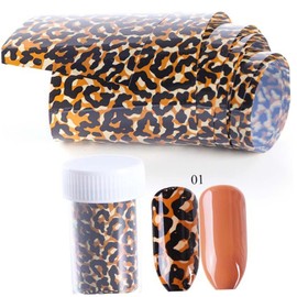 Baluue 2pcs 8 DIY Nail Art Decals 8 Bottles of Leopard Nail Stickers for Fingernails Decor