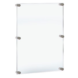 Azar Displays,105536, Floating Acrylic Wall Frame with Silver Hardware Stand Off Caps, Clear Hanging Photo Frame Display Mount with Frameless Border, Glass-Like Frame for Large Prints, 24" x 36"