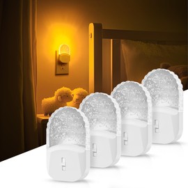 DORESshop Led Night Light, Night Lights Plug into Wall, Amber Night Light, Plug in Night Light, Dusk to Dawn Night Light 4Pack, Dimmable Night Light, Baby Night Light for Bedroom, Kids Room, Bathroom