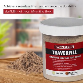 Stone Pro Traverfill - Travertine Hole and Void Repair - 1 Pound - Dark