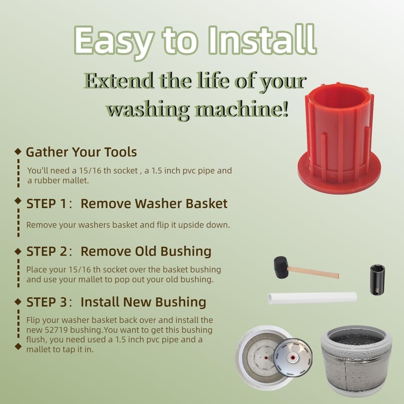 52719 Basket Bushing Replacement by savone Compatible with WhirlPool, Maytag,