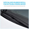 Wiper Blade Refill, 24''+19'' Windshield Wiper Refills 10 mm Fit