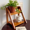 Desktop Organizer Retro Aesthetic Office Storage Rack Home Decor Wood