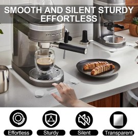 Acrylic Appliance Slider with 360° Rolling Wheels, Sliding Tray for Coffee Maker, Countertop Moving Tray Accessories for Kitchen Counter 13" x 14"(Clear)