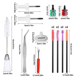 16pcs Sewing Machine Cleaning Kit, Sewing Machine Crevice Cleaning Tools Including Dual-Head Brush Screwdriver Silicone Brush Tweezers Seam Ripper Sewing Machine Repair Accessories