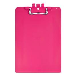 Snopake A4 Pink Clipboard with Pen Holder, Heavy Duty Ergonomic Metal Clip and Hanging Hole [Pack of 1] 15896