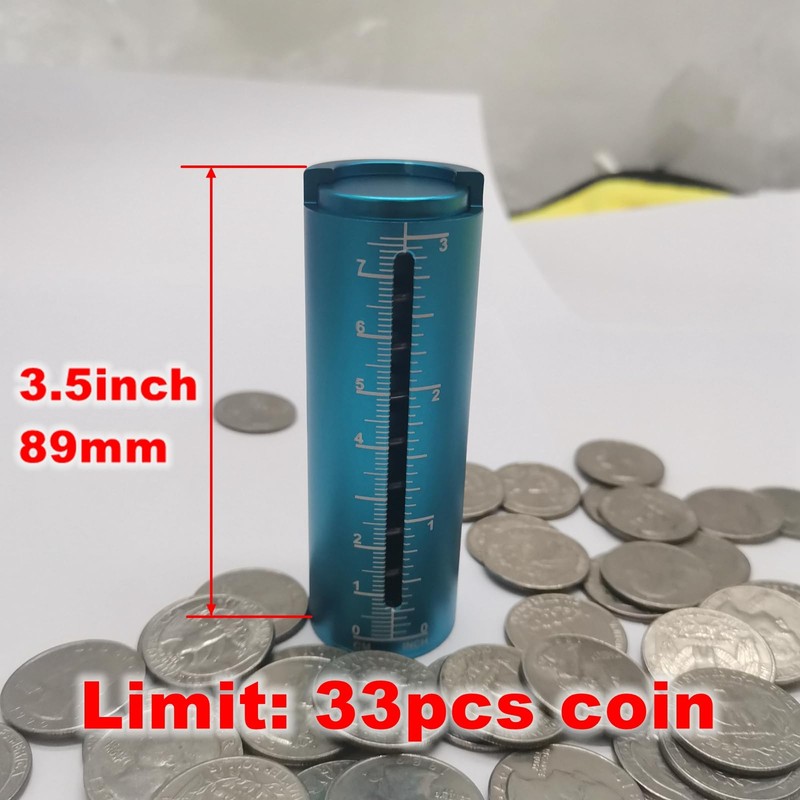 Pool Metal Aluminum Quarter Coin Holder, Spring Loaded, 33 Coin