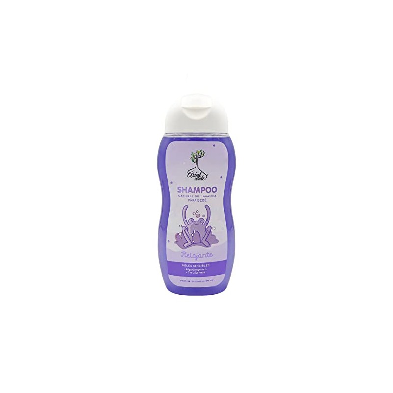 Shampoo Natural de Lavanda, Árbol Verde, Línea Baby. 250 ml.
