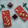 GOLIBER 8 Piece Japanese Style Sushi Plate Dinnerware Set -