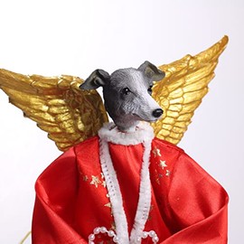 Greyhound Blue Angel Tree Topper