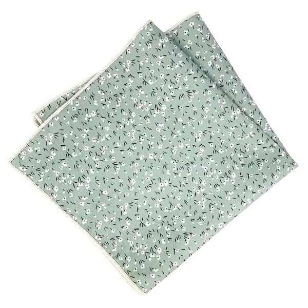 Kebocis Men's Floral Pocket Square Handkerchief for Men, Sage Green,