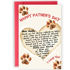 Abeletree Cute Fathers Day Cards Gifts for Dog Dad, Lovely Doggy Dad Card Ideas On Father's Day from Dog, Father's Day Gifts from Dogs