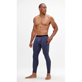 DEVOPS Men's Thermal Underwear Pants, Athletic Leggings Base Layer Bottoms with Fly (X-Large, Black/Charcoal)