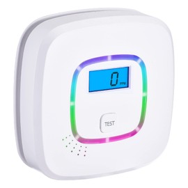 Scondaor CO Detector with Digital Display, Carbon Monoxide Detector with Test Button, Easy Installation, Auto Check, Complies with Standard EN 50291, White