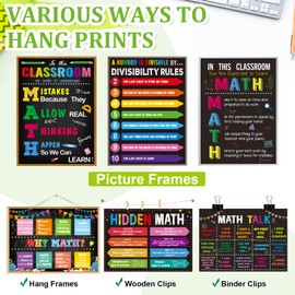 Pósteres de matemáticas para maestros, para el aula de maestros, decoraciones para suministros de escuela secundaria y secundaria, juego de tablones de anuncios de matemáticas y cantos