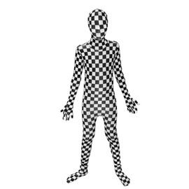 Morphsuits Black and White Check Kids Fancy Dress Costume - Small (Age 6-8)