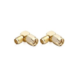 conecto SMA Adapter 90° Angled Adapter SMA Male to RP-SMA Female with Pin Adapter for Connecting SMA Connectors Gold Plated Pack of 2