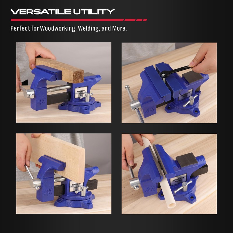 Heavy Duty Bench Vise 4.5 Inch: Table Clamp Woodworking Vice