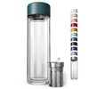 EVER VESSEL Glass Multi Tea Infuser Bottle 14oz - Double
