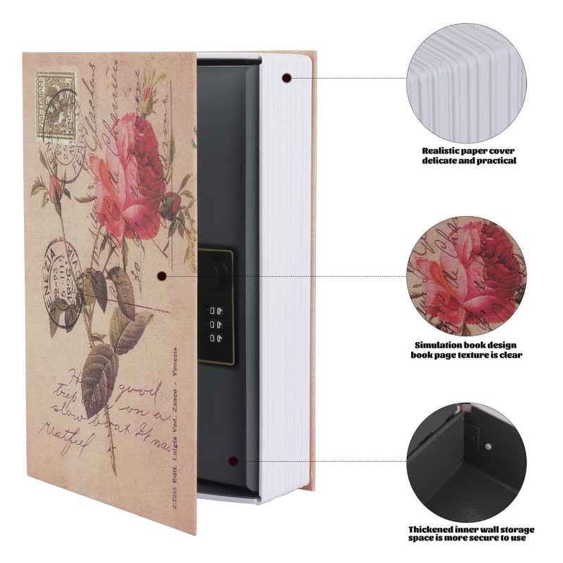 DAJASD Book Safe with Combination Lock, 24 x 15.5 x