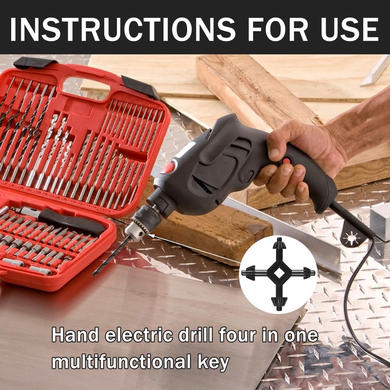 Jawfait 4 in 1 Drill Chuck Key, Professional Drill Chuck