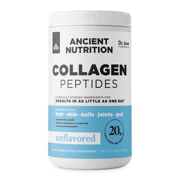 Ancient Nutrition Collagen Peptides, Collagen Peptides Powder, Unflavored Hydrolyzed Collagen, Supports Healthy Skin, Joints, Gut, Keto and Paleo Friendly, 14 Servings, 20g Collagen per Serving
