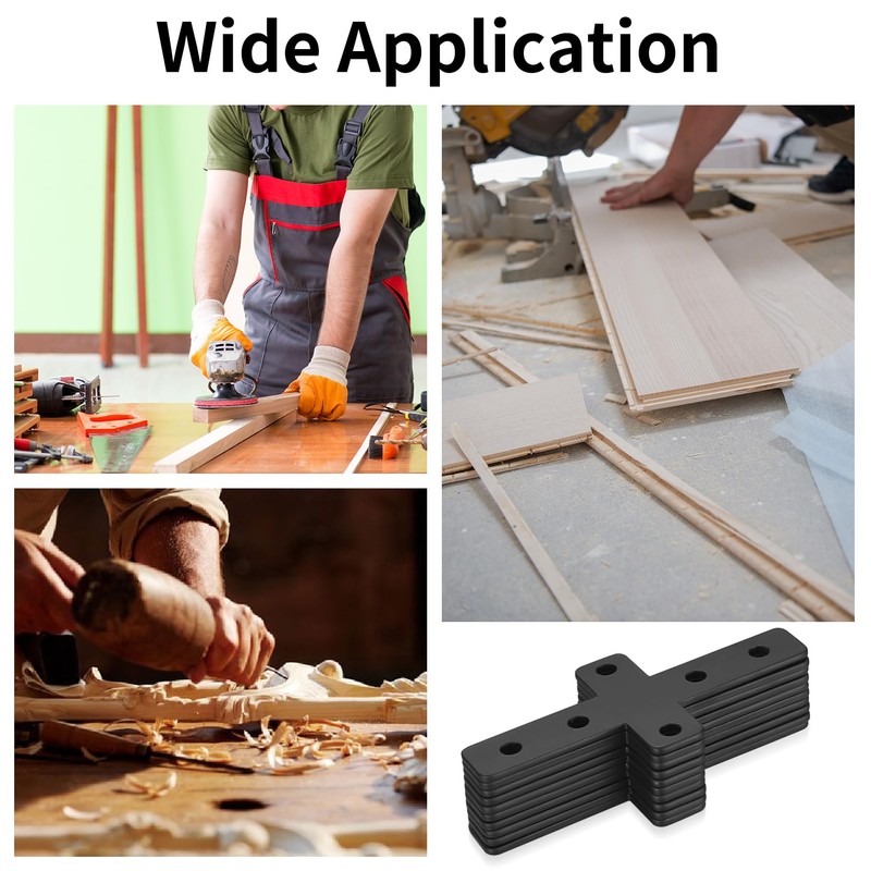 10 Pcs Cross Shaped Metal Flat Plates, 6 Holes Flat