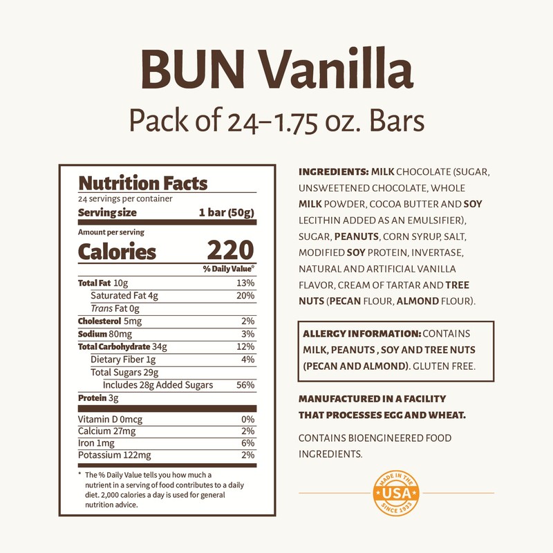 Pearson's Vanilla BUN Cluster Bar | Roasted Peanuts, Real Milk