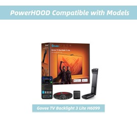 PowerHOOD 12V AC/DC Adapter Compatible with Govee TV Backlight 3 Lite H6099 55-65 Inch TVs RGBICW Wi-Fi TV LED Backlight 12VDC Power Supply Cord Charger Cable PSU (55''-65'' TV)